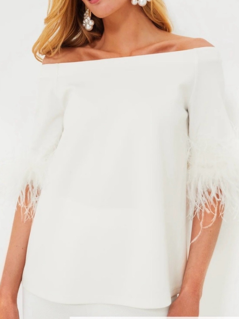 Tuckernuck White Feather Miranda Off the Shoulder Blouse